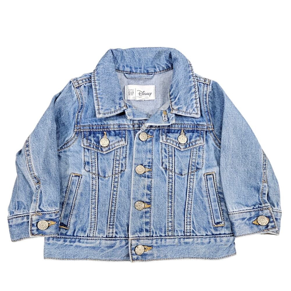 BABY GAP x DISNEY MICKEY DENIM JACKET – TODDLER 12–18 MONTHS – LIGHT WASH